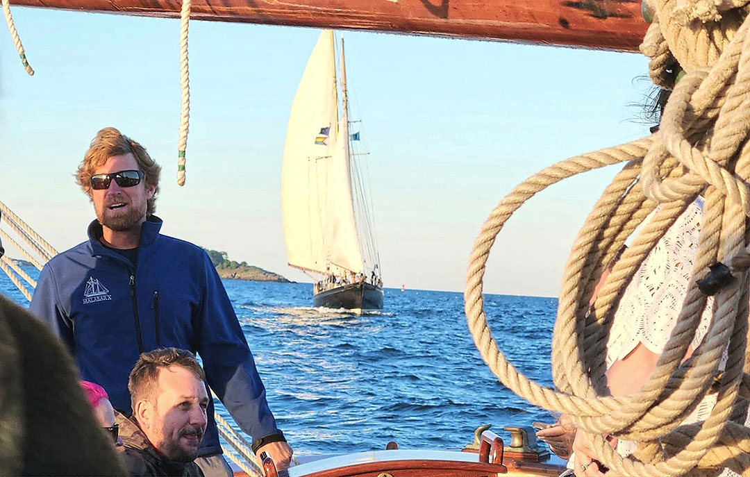 Captain Salzman aboard the Schooner When and If