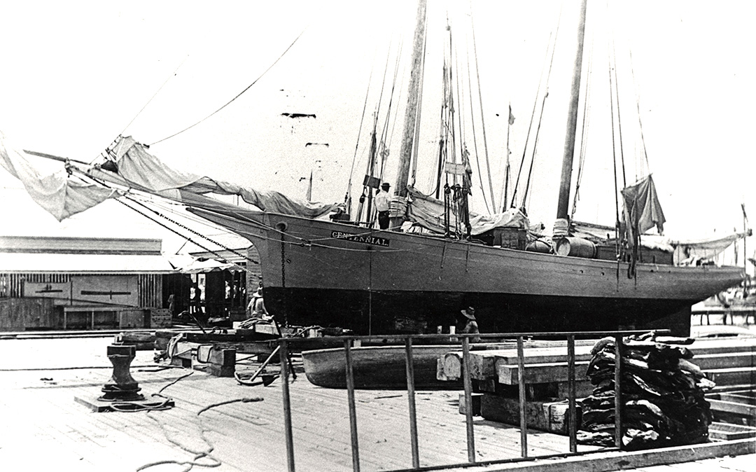 Launching Schooner built in Key West